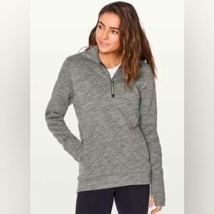 Lululemon Athletica Forever Warm Gray Quilted Sweater Size 2